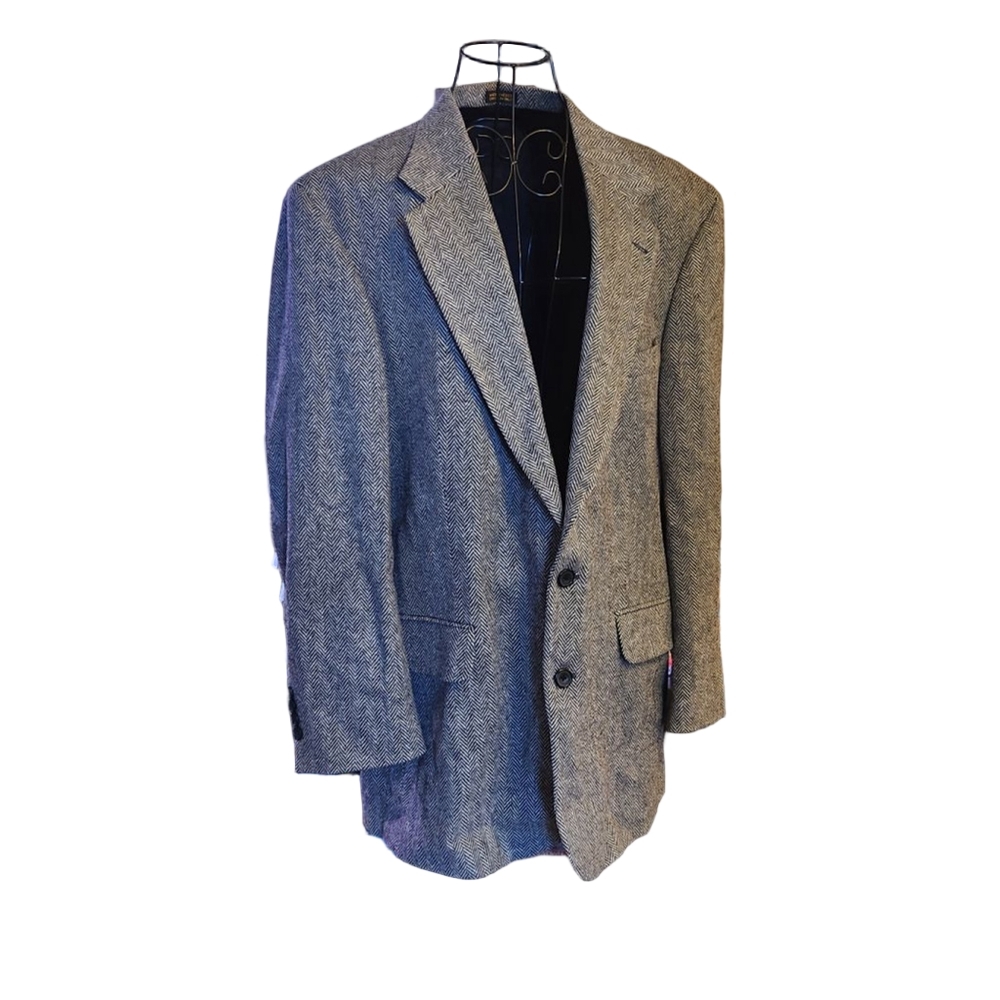 Oscar de la Renta Sport Coat & Blazer Herribgbone Two Button Closure - Picture 2 of 11